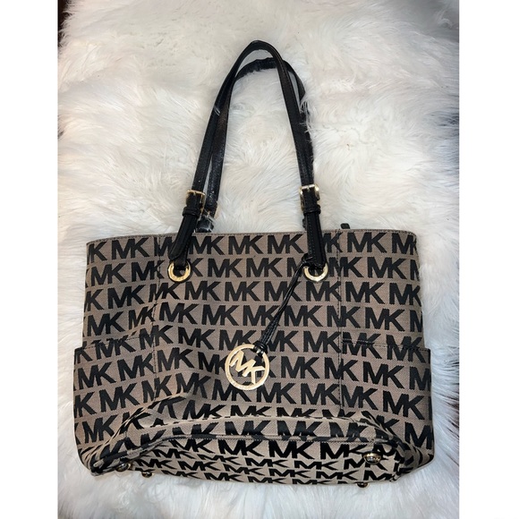 Michael Kors Beige/Black Tote Bag - Picture 2 of 7